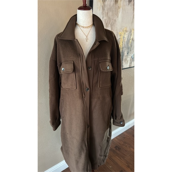 🆕Longline button down fleece coat - Picture 10 of 10